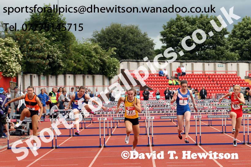 Inter girls 80 metres hurdles, English Schools Track and Field. Photo: David T. Hewitson/Sports for All Pics